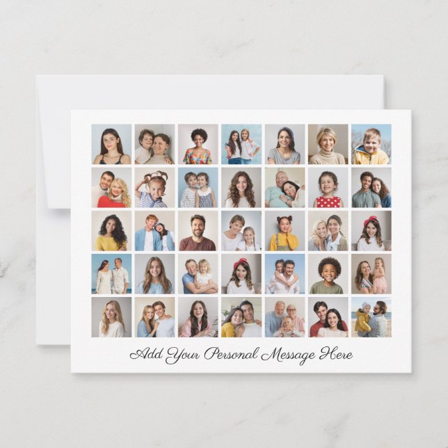 Cartão De Festividades 35 Colagem de Fotos Adicione Seu Próprio Agradecim (Frente)