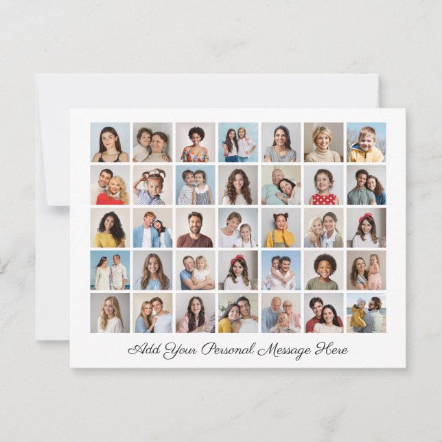 Cartão De Festividades 35 Colagem de Fotos Adicione Seu Próprio Recado (Frente)