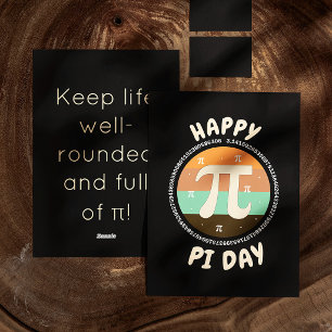 Cartão De Festividades 3.14 Dia Nacional do Pi Design  - Feliz Dia do Pi