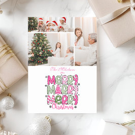 Cartão De Festividades 3 Foto: Feriado de Natal Verde Rosa