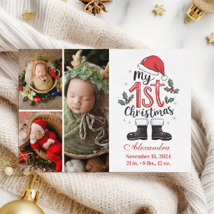Cartão De Festividades 3 Foto Papais noeis bonitos Bebê 1 rua Natal