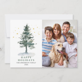 Cartão De Festividades 3 FOTO Saudação Minimalista da Árvore de Natal
