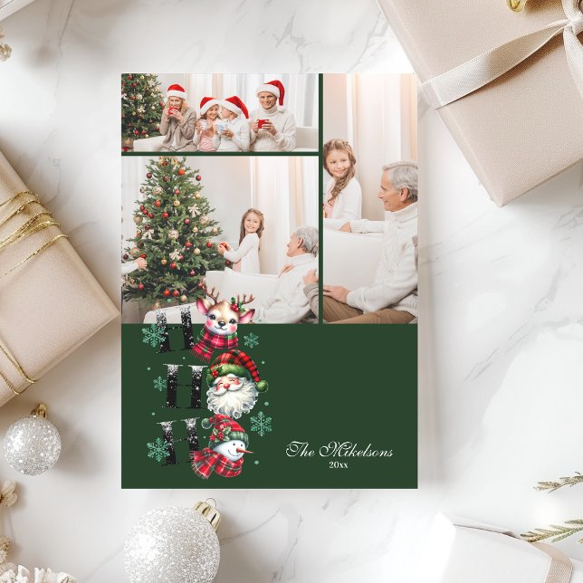 Cartão De Festividades 3 Fotografias Retro Papais noeis e Amigos Natal (Criador carregado)