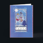 Cartão De Festividades "3 Lustige Schneemänner, Weihnachts-Collage-Design<br><div class="desc">Weihnachtskarte - Weihnachts-Collage-Design:  "DREI LUSTIGE SCHNEEMÄNNER".  Dieses Collage-Design besteht aus mit Silberstift gezeichneten Teilen und diversen  dreidimensionalen Deko-Elementen,  wie zum Beispiel textilen Teilen: Weihnachtsbaum,  Teilen von Geschenkbändern und einem silbrig lackierten Holzstern.</div>