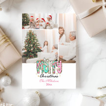 3 Photo Colorful Retro Merry Christmas