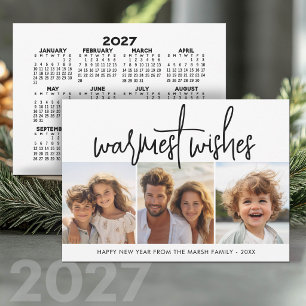 Cartão De Festividades 3 Script de Colagem de Fotos - Calendário 2027 HNY