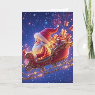 Cartão De Festividades 3D Santa Claus Christmas Greeting Card – Festive H