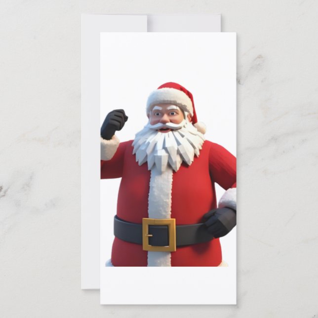 Cartão De Festividades 3D Santa Claus Christmas Greeting Card – Festive H (Frente)