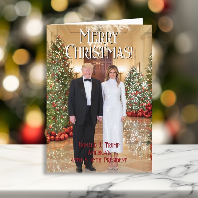 Cartão De Festividades 47.º Presidente Donald Trump Melania 2024 Natal (donald trump 2024 christmas cards)