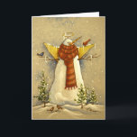 Cartão De Festividades 4907 Snow Angel & Birds Christmas<br><div class="desc">From an original acrylic painting by Ruth Garrison.</div>