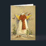 Cartão De Festividades 4907 Snow Angel & Birds Christmas<br><div class="desc">From an original acrylic painting by Ruth Garrison.</div>