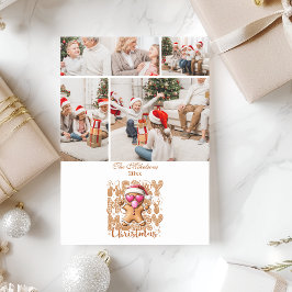 Cartão De Festividades 4 Biscoito de Gengibre Fofo Feliz Natal 