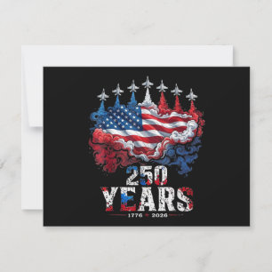 Cartão De Festividades 4 de Julho 250 Anos de Aniversário Bandeira EUA 17