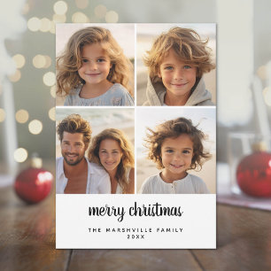Cartão De Festividades 4 Foto Minimal Natal preto branco