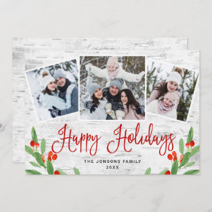 Cartão De Festividades 4 FOTO Natal Rustic Birtic Latido Saudação