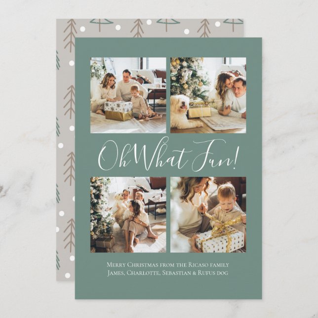 Cartão De Festividades 4 Foto oh Que Divertido Natal Nórdico (Frente/Verso)