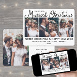Cartão De Festividades 4 Foto para recém-casados 1 rua casada Natal Branc<br><div class="desc">Enviar desejos de feriado alegres como novo Sr. & Sra.! Comemore o casamento como recém-casados e compartilhe quatro das suas fotos favoritas de casamento com um cartão de feriado "Nosso Primeiro Natal Casado" personalizado de na moda. Todo o texto desta modelo é simples de personalizar para incluir qualquer texto, como...</div>