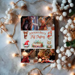 Cartão De Festividades 4 Fotografias Animais Da Floresta Bebê Primeiro Na<br><div class="desc">Capture a alegria do primeiro Natal do seu bebê com um cartão postal de feriado maravilhosamente projetado que lhe permite compartilhar vários momentos de precioso. O nosso primeiro cartão postal de Natal do Elegante Floral Bebê das 4 Fotografias combina elegância e sentimentalidade, perfeito para mostrar o seu pequeno num estilo...</div>