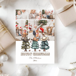 Cartão De Festividades 4 fotos do Western Howdy Christmas