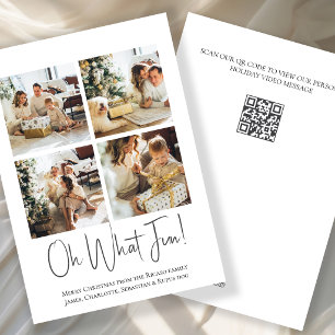 Cartão De Festividades 4 Fotos oh Que Diversão Natal Interativo QR Code