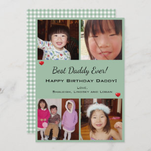 Cartão De Festividades 4 Photo Custom Happy Birthday Best Daddy Ever Card