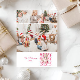 Cartão De Festividades 4 Photo Vintage Pink Nutcracker Christmas