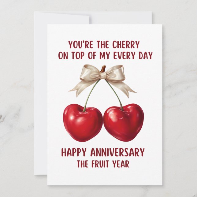 Cartão De Festividades 4th Anniversary Card, Fruit Anniversary Card,  (Frente)