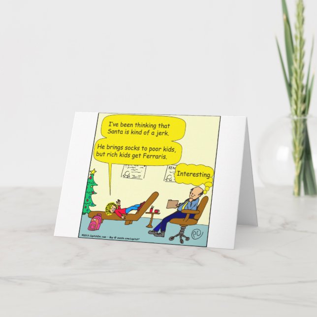 Cartão De Festividades 530 papais noeis é um desenho animado (Frente)