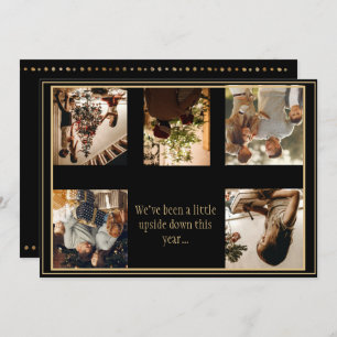 Cartão De Festividades 5 Colagem de Fotos Feriado Natal invertido