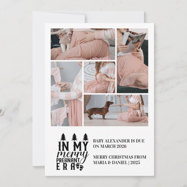 Cartão De Festividades 5 Foto Na Minha Feliz De Natal (Frente)