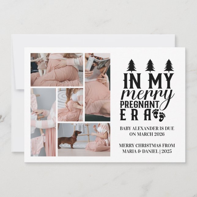 Cartão De Festividades 5 Foto Na Minha Feliz De Natal (Frente)