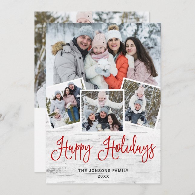 Cartão De Festividades 5 FOTO Natal - Latido Russo de Nascimento (Frente/Verso)