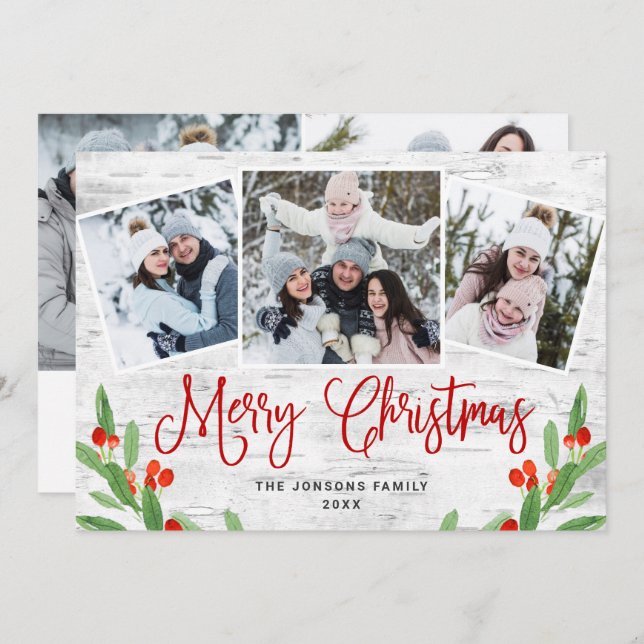 Cartão De Festividades 5 FOTO Natal - Latido Russo de Nascimento (Frente/Verso)