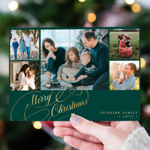 Cartão De Festividades 5 fotos Feliz Natal - Colagem elegante