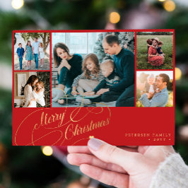 Cartão De Festividades 5 fotos Feliz Natal - Colagem elegante