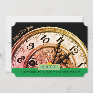 Cartão De Festividades 5 minutos para a meia-noite e Feliz ano novo! Plac