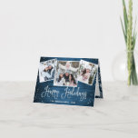 Cartão De Festividades 5 PHOTO Christmas Rustic Blue Wood Greeting<br><div class="desc">Christmas Rustic Blue Wood PHOTO Greeting Holiday Card.</div>