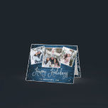 Cartão De Festividades 5 PHOTO Christmas Rustic Blue Wood Greeting<br><div class="desc">Christmas Rustic Blue Wood PHOTO Greeting Holiday Card.</div>