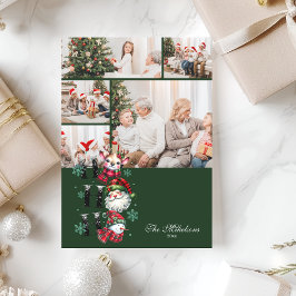 Cartão De Festividades 5 Photo Retro Santa & Friends Christmas