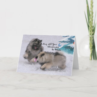 Cartão De Festividades 5 x 7 2018 Holiday Keeshond Christmas card