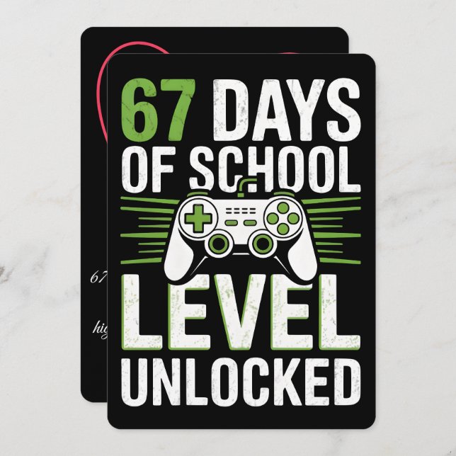 Cartão De Festividades 67 School Days, Basketball Mom Journey 2026 (Frente/Verso)