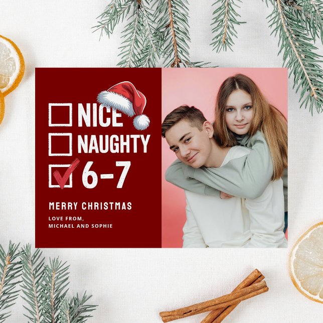 Cartão De Festividades 67 Teen Meme 6-7 Christmas Photo (Criador carregado)