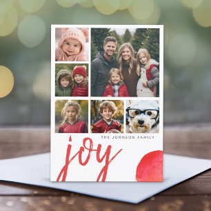 Cartão De Festividades 6 Foto Alegria Natal Feliz Minimalista Aquarela ve