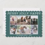 Cartão De Festividades 6 Foto Collage Feliz Jolly Feliz Natal<br><div class="desc">6 Cartão de Natal Feliz de Natal Feliz para a Feliz de Colagem de Fotografias. Cartões de foto de Natal personalizado moderno. Personalize o texto e adicione fotos da família.</div>