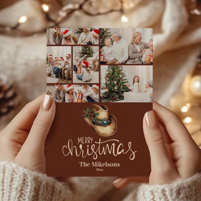 Cartão De Festividades 6 Foto do Natal do Cowboy Ocidental (Criador carregado)