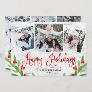 Cartão De Festividades 6 FOTO Natal Latido Rustic Birtic Saudação