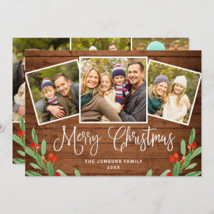 Cartão De Festividades 6 FOTO Natal Russo Madeira Marrom Saudação