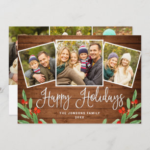 Cartão De Festividades 6 FOTO Natal Russo Madeira Marrom Saudação