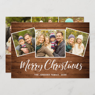 Cartão De Festividades 6 FOTO Natal Russo Madeira Marrom Saudação