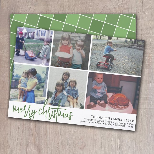 Cartão De Festividades 6 Foto - Roteiro Feliz Natal - Azulejo Verde (Criador carregado)